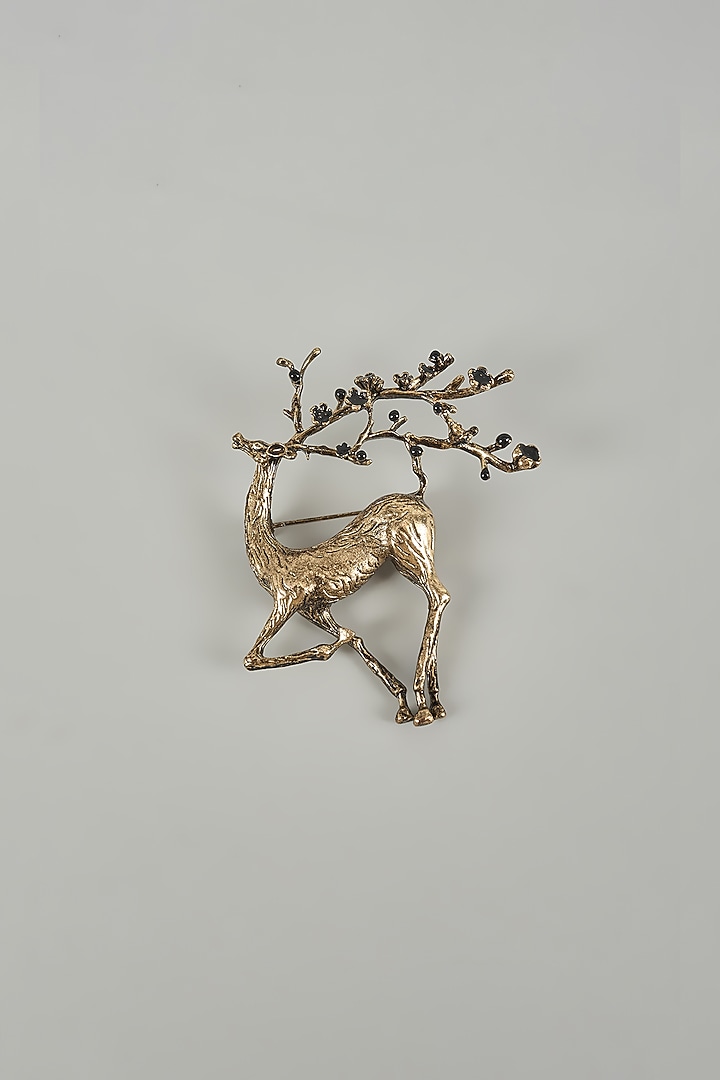 Antique Finish Reindeer Antlers Brooch by SALIL BHATIA at Pernia's Pop Up Shop