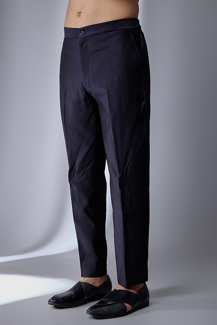 Black Satin Embellished Wedding Indowestern Set by SALIL BHATIA at Pernia's Pop Up Shop