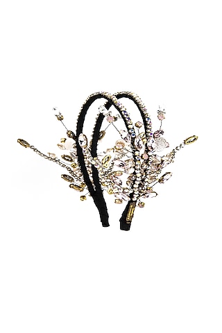 Silver Metal Embellished Hairband by Studio Accessories