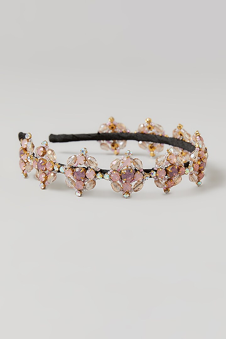 Rose Gold Crystal Embellished Handcrafted Hairband by Studio Accessories at Pernia's Pop Up Shop