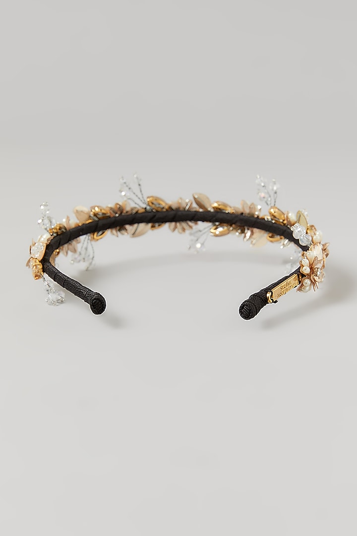 Silver Crystal Embellished Handcrafted Hairband by Studio Accessories at Pernia's Pop Up Shop