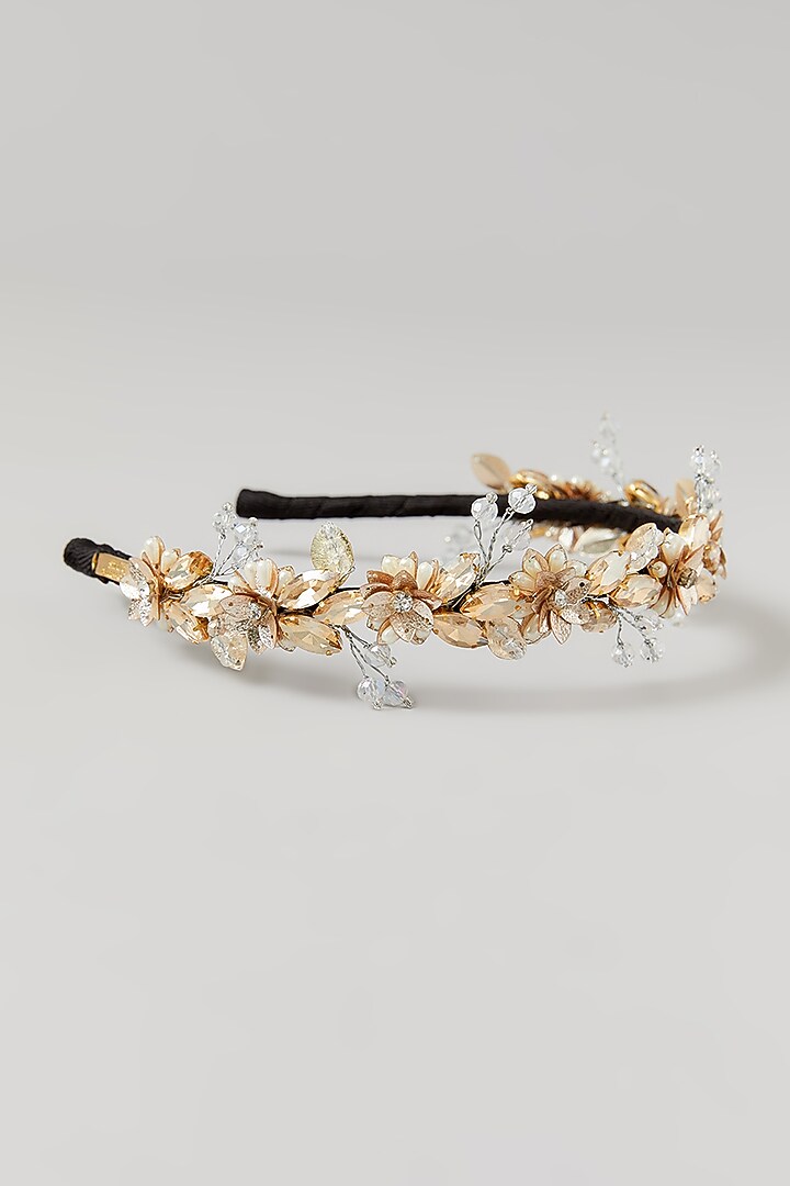 Silver Crystal Embellished Handcrafted Hairband by Studio Accessories at Pernia's Pop Up Shop