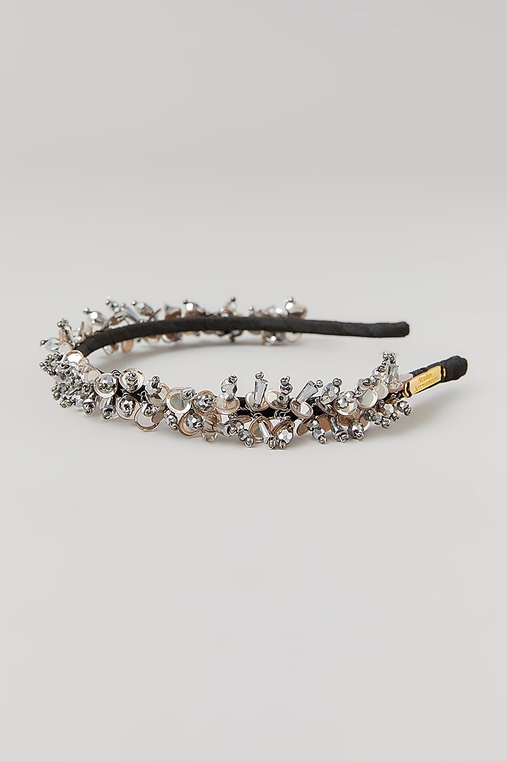 Silver Embellished Handcrafted Hairband by Studio Accessories at Pernia's Pop Up Shop
