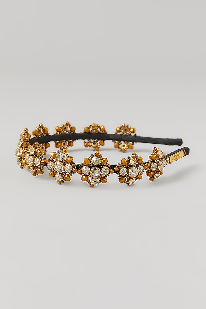 Silver & Gold Crystal Embellished Handcrafted Hairband by Studio Accessories at Pernia's Pop Up Shop