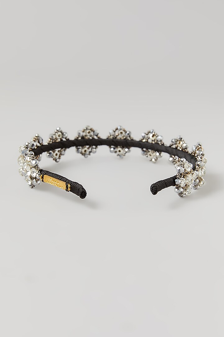 Silver Crystal Embellished Handcrafted Hairband by Studio Accessories at Pernia's Pop Up Shop