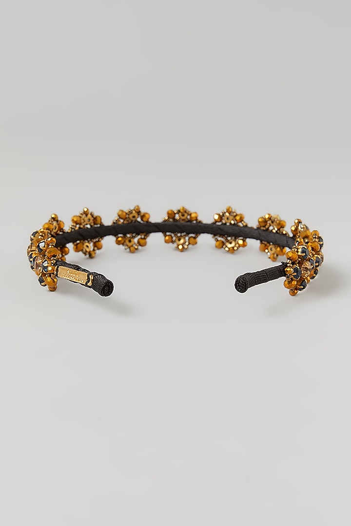 Gold Crystal Embellished Handcrafted Hairband by Studio Accessories at Pernia's Pop Up Shop