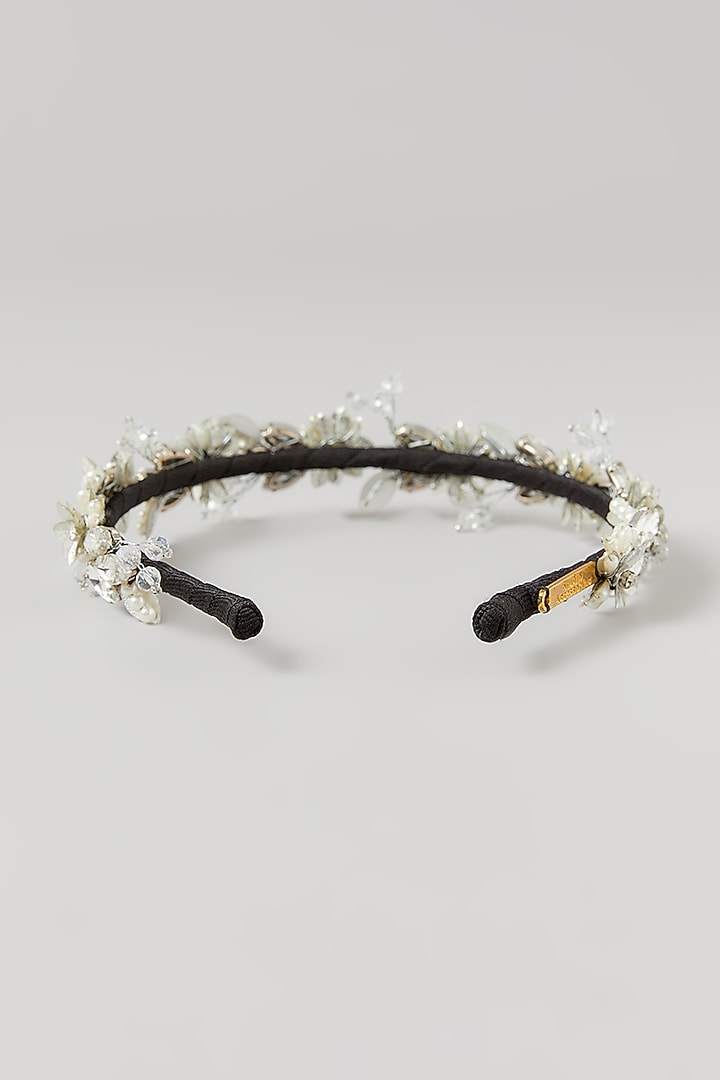 Silver Crystal & Sequins Embellished Handcrafted Hairband by Studio Accessories at Pernia's Pop Up Shop