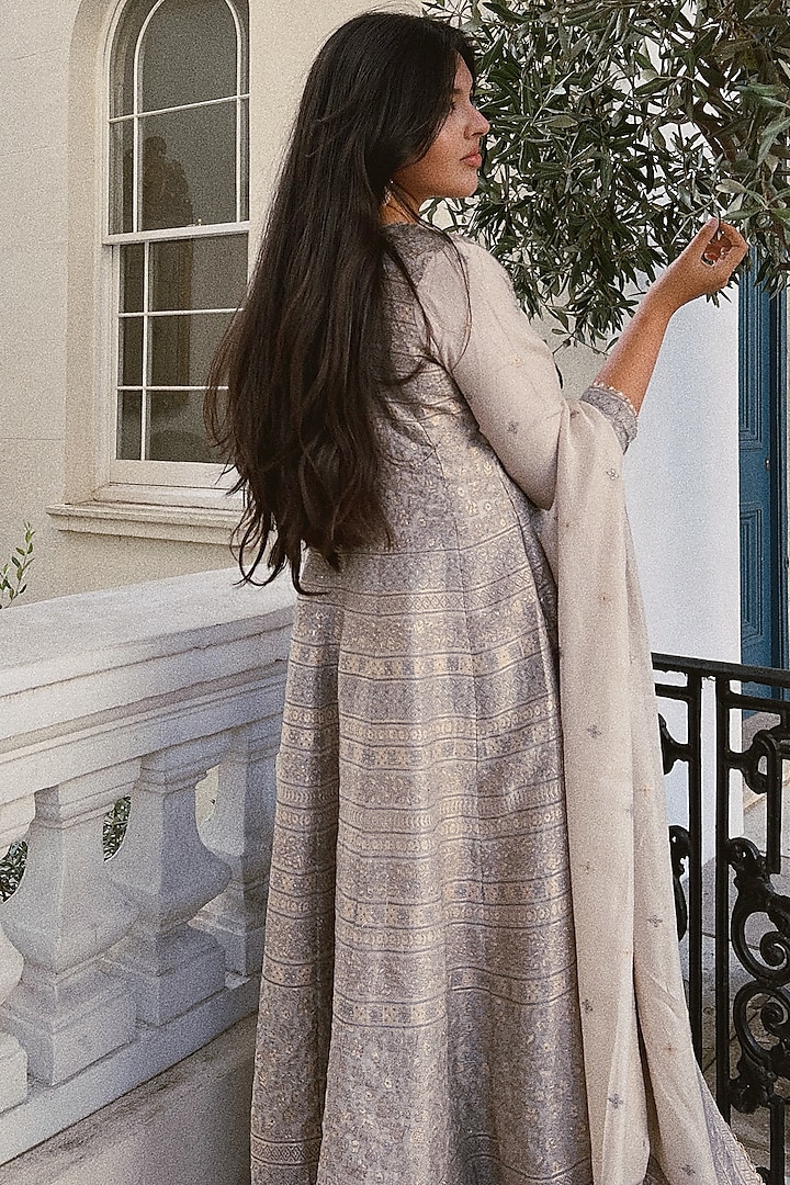 Cream White Vegan Silk Gharara Set by Safaa at Pernia's Pop Up Shop