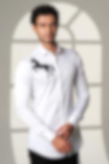 White Cotton Party Wear Shirt by SANJANA REDDY MEN at Pernia's Pop Up Shop