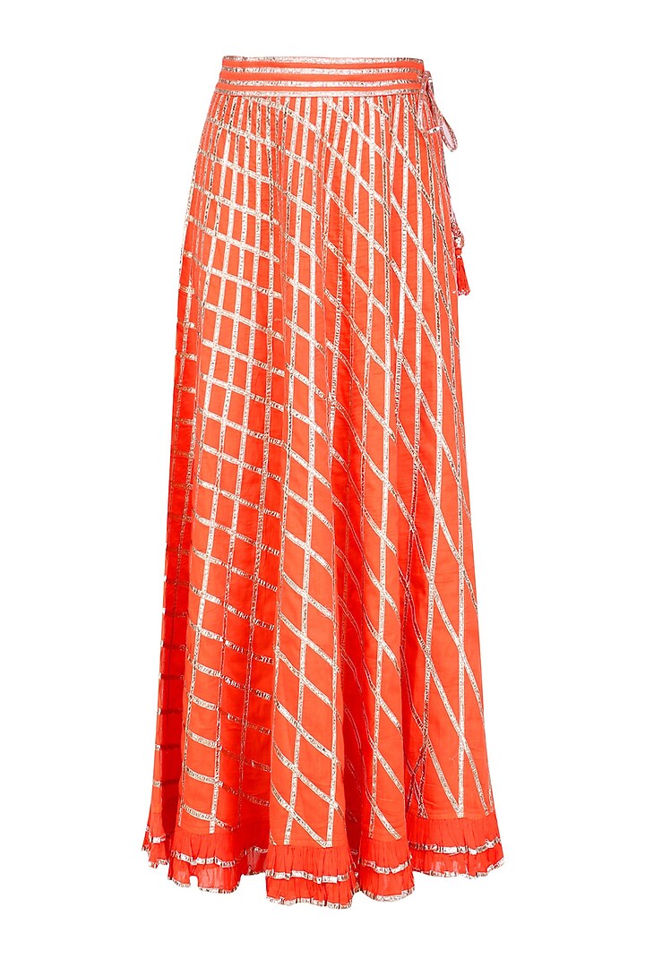 Orange Gota Patti Work Kurta and Skirt Set available only at Pernia's Pop Up Shop.