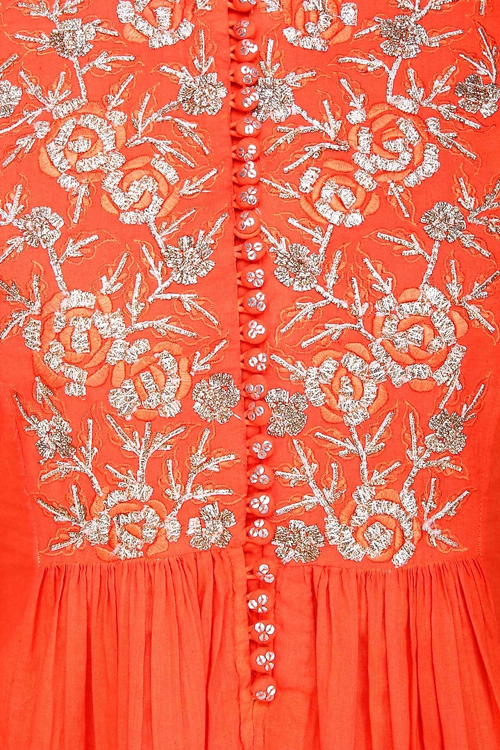 Orange Gota Patti Work Kurta and Skirt Set available only at Pernia's Pop Up Shop.
