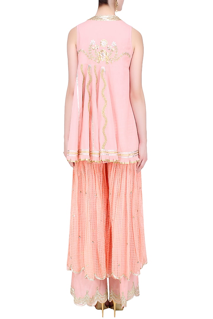 Pink Gota Patti Work Kurta and Sharara Set available only at Pernia's Pop Up Shop.