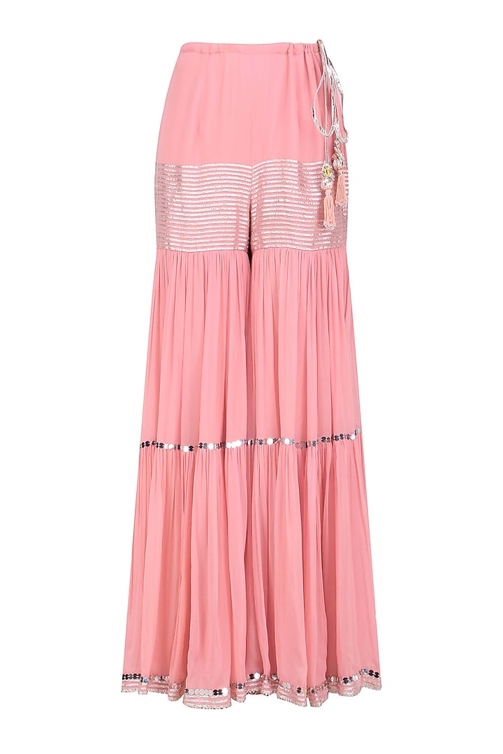 Pink sequins and gota patti work kurta and skirt set available only at Pernia's Pop Up Shop.