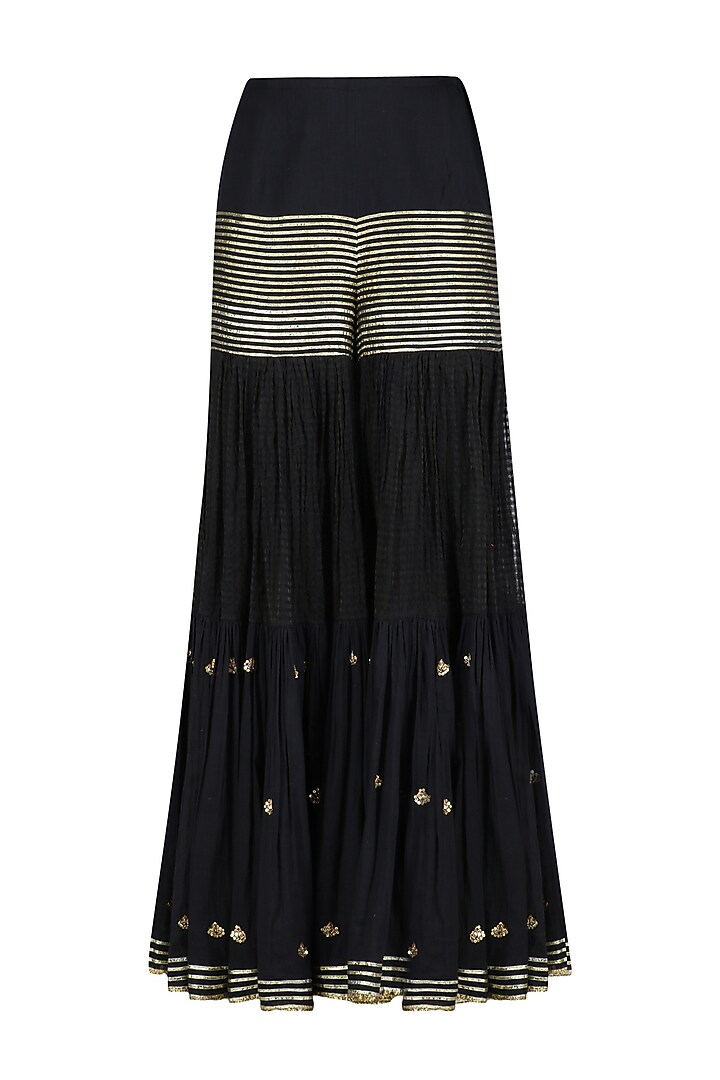 Black gota patti work kurta and sharara set available only at Pernia's Pop Up Shop.