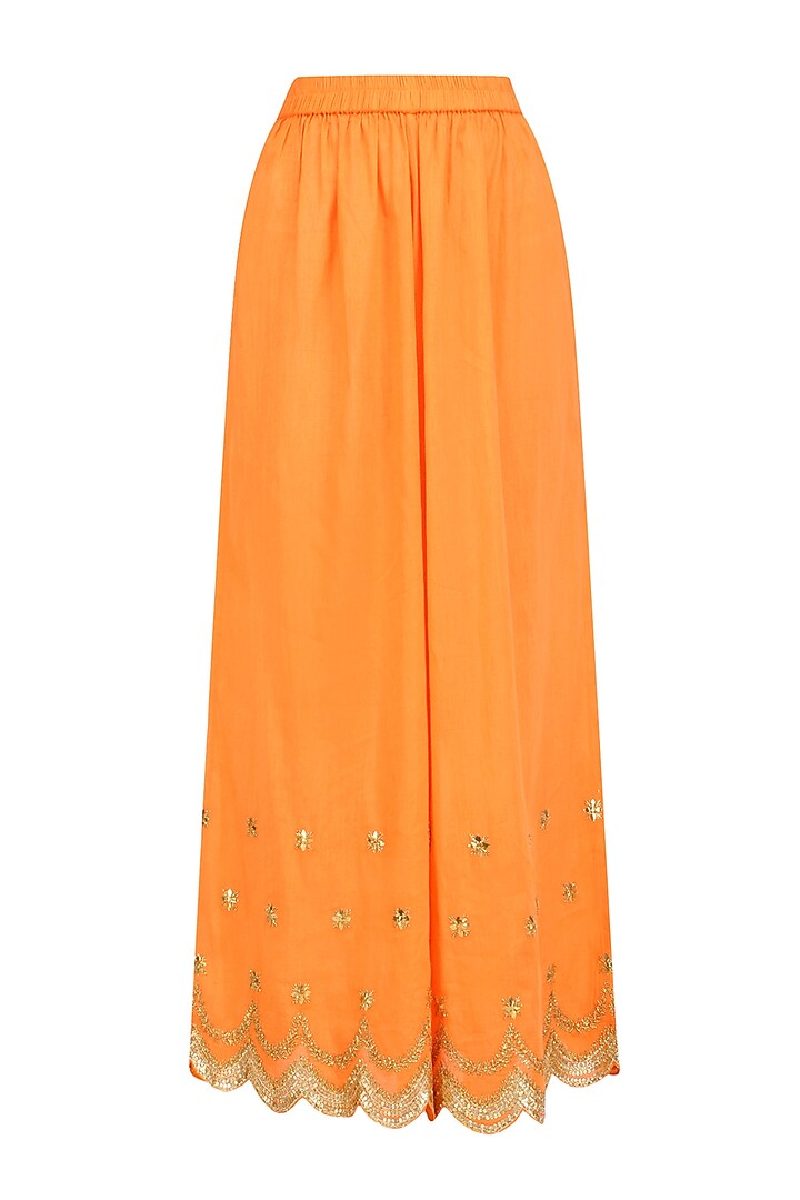 Orange gota patti work pakistani kurta and sharara pants set available only at Pernia's Pop Up Shop.