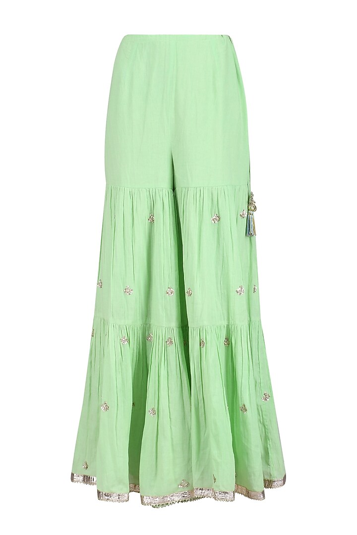 Green gota patti work kurta and sharara pants set available only at Pernia's Pop Up Shop.