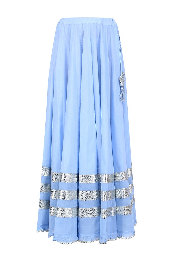 Light blue gota patti work kurta and skirt set available only at Pernia's Pop Up Shop.