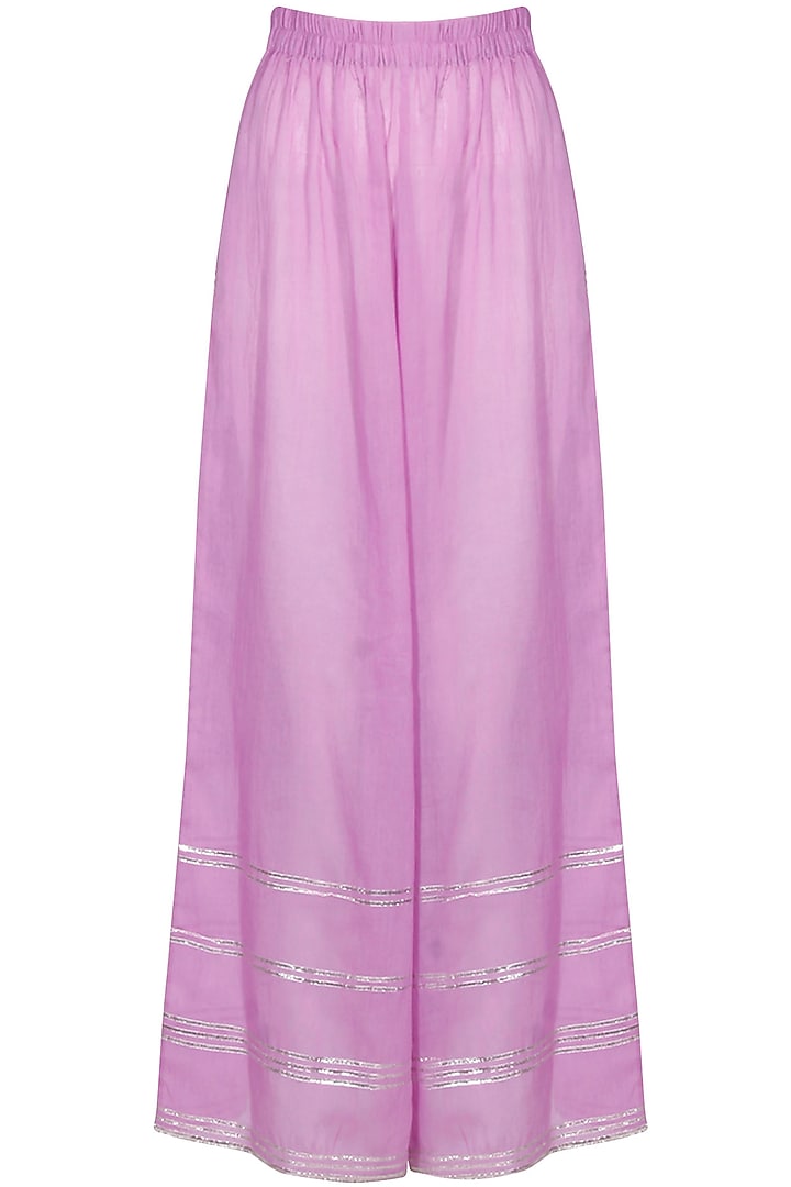 Lilac and silver gota patti work pakistani kurta and pyajama set available only at Pernia's Pop Up Shop.