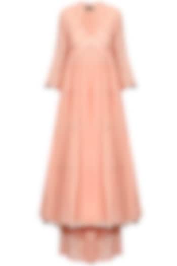 Peach gota patti work flared anarkali and pyjama set available only at Pernia's Pop Up Shop.