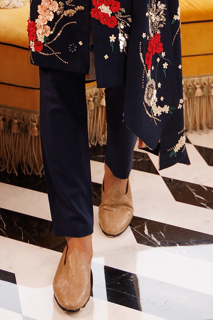 Blue Matka Silk Hand Embroidered Groom Sherwani Set by Sahil Kochhar Men at Pernia's Pop Up Shop