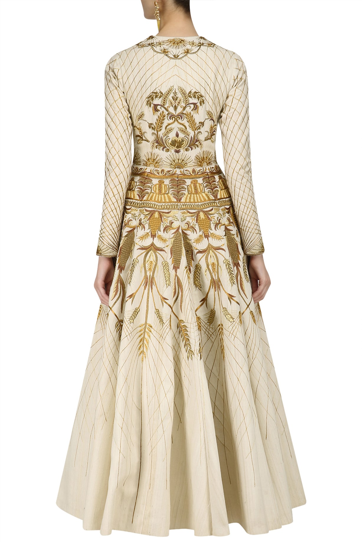 Ivory heavy floral embroidered gown available only at Pernia's Pop Up ...