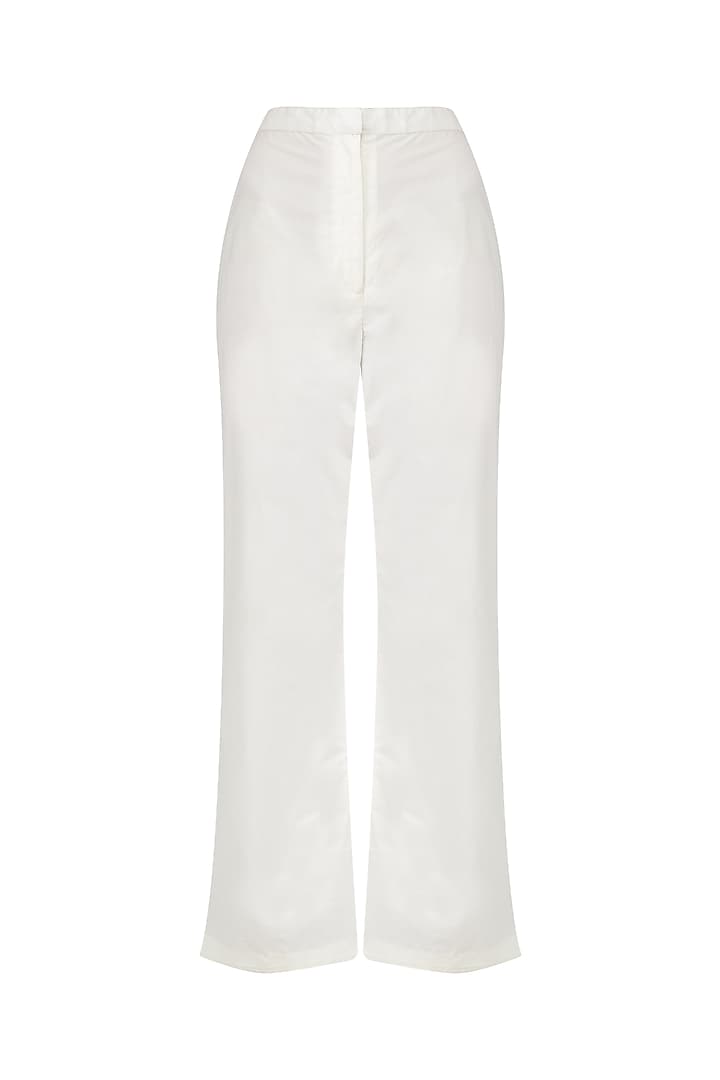 White block print kalidaar kurta and palazzo pants set available only at Pernia's Pop Up Shop.