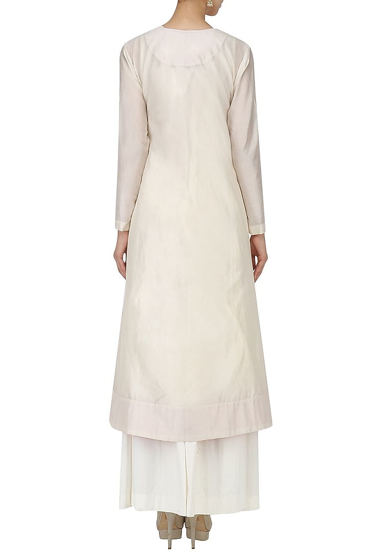 White block printed kurta and palazzo pants set available only at Pernia's Pop Up Shop.