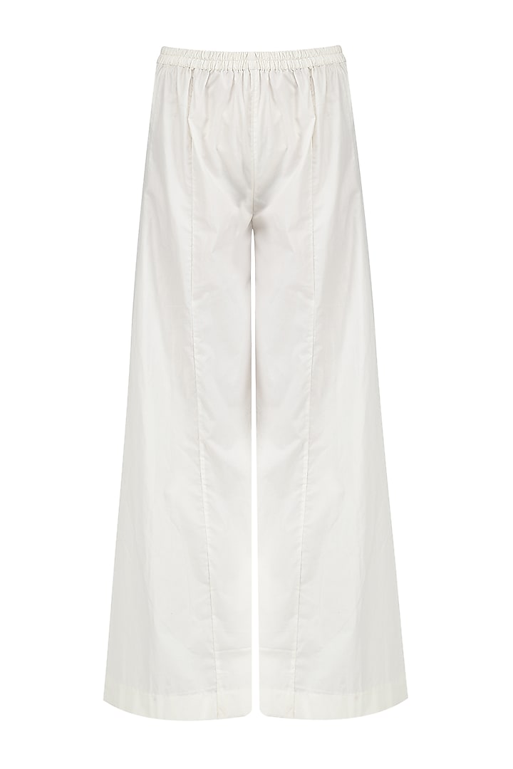 White block printed kurta and palazzo pants set available only at Pernia's Pop Up Shop.