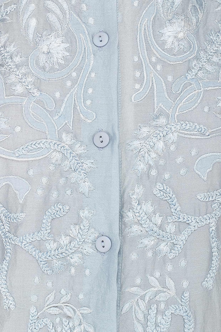 Blue floral embroidered kurta and inner set available only at Pernia's Pop Up Shop.