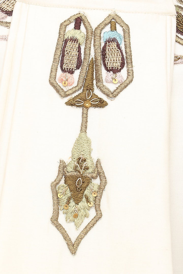 Off white gown with floral embroidery available only at Pernia's Pop Up Shop.