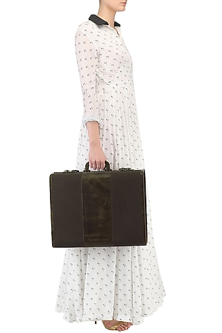 Brown Striped Solid Trunk by Samant Chauhan Accessories