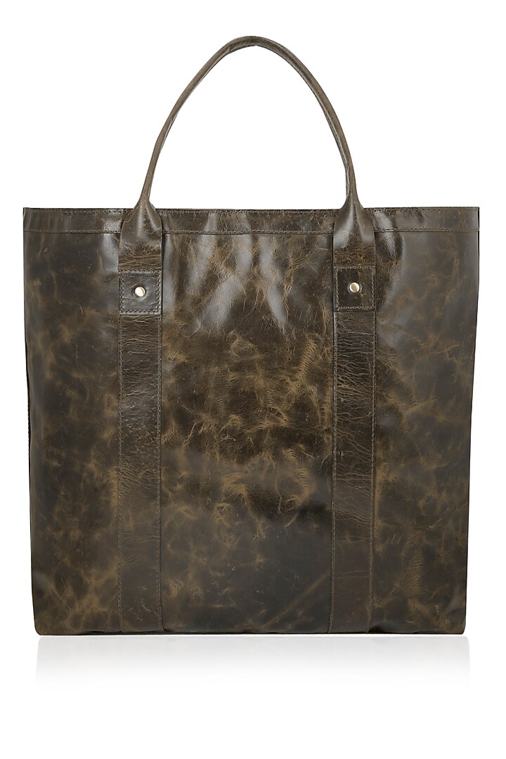 Samant Chauhan presents Shaded brown leather tote bag available only at Pernia's Pop Up Shop.