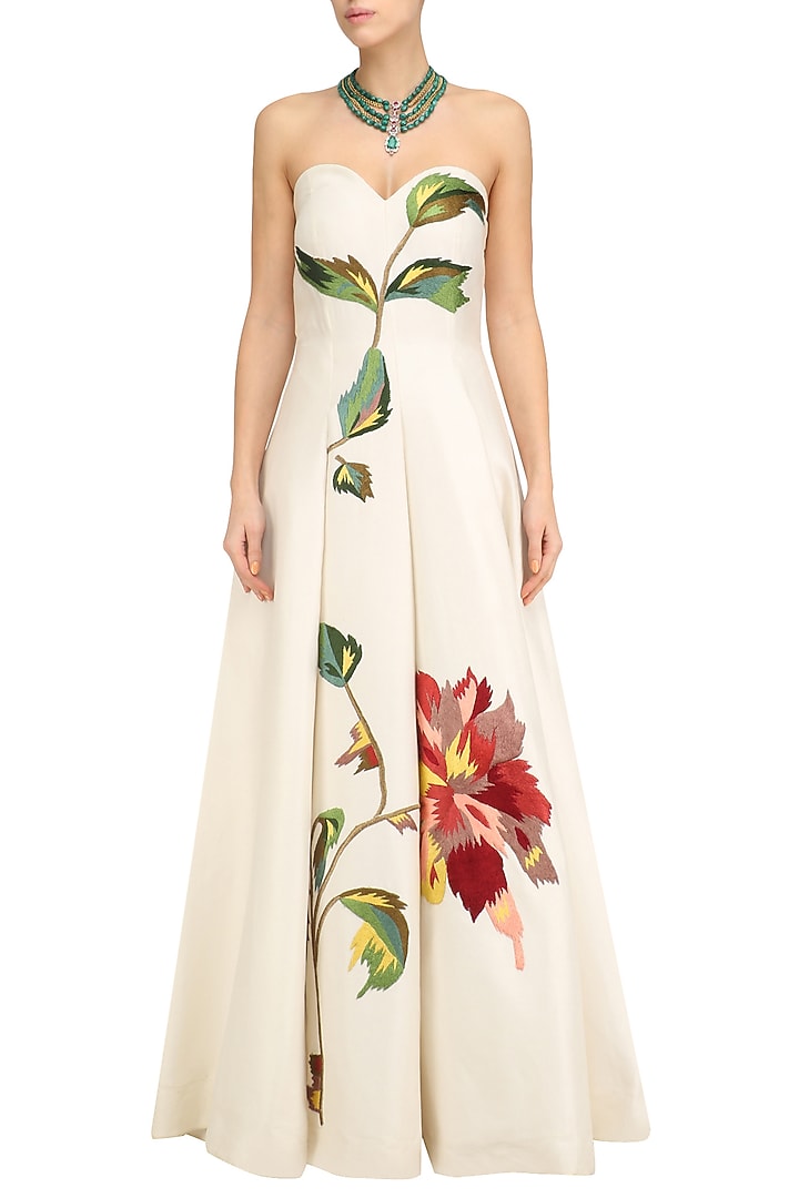 sachin and babi light blue dress Square-Neck Floral Embroidered Mini Dress
