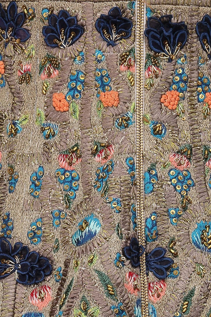Grey and blue embroidered gown available only at Pernia's Pop Up Shop.