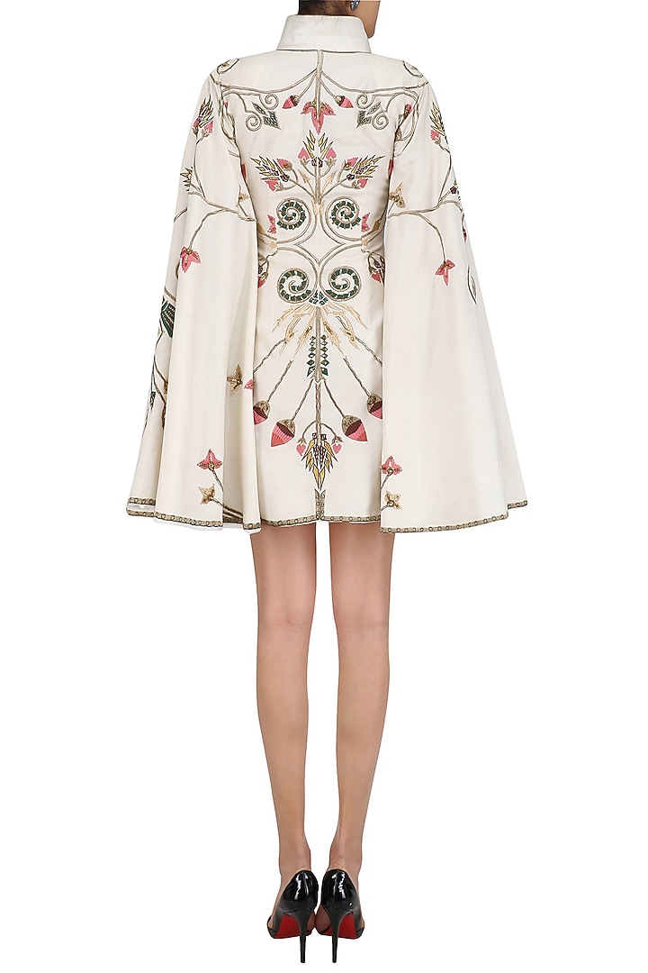 Off white embroidered short jacket available only at Pernia's Pop Up Shop.