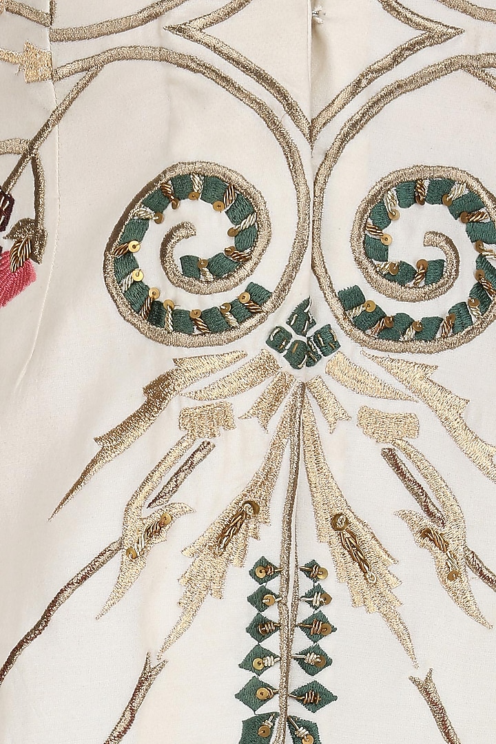 Off white embroidered short jacket available only at Pernia's Pop Up Shop.