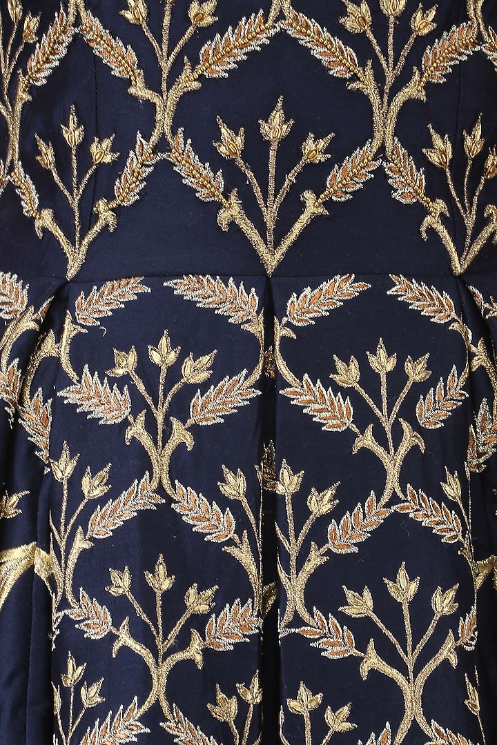 Navy blue floral embroidered off shoulder gown available only at Pernia's Pop Up Shop.