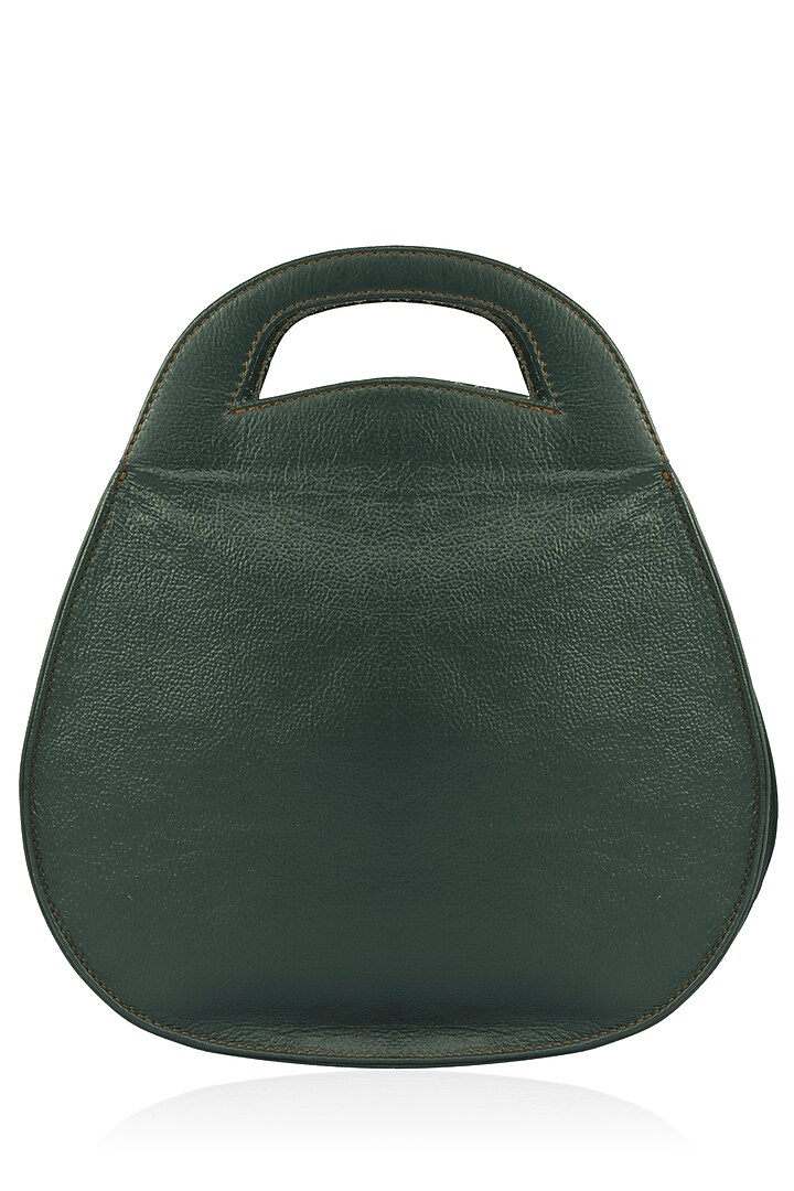 Samant Chauhan Accessories presents Green full grain floral embroidered textured bag available only at Pernia's Pop Up Shop.