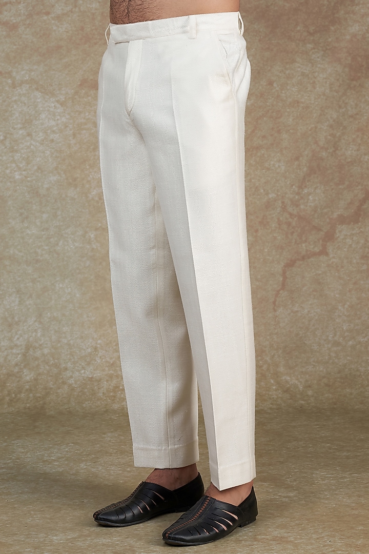 White Silk Blend Bomber Jacket Set by ALOUKIK at Pernia's Pop Up Shop