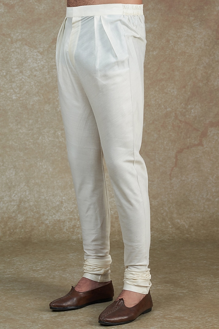 Beige Silk Cotton Patch Work Kurta Set by ALOUKIK at Pernia's Pop Up Shop
