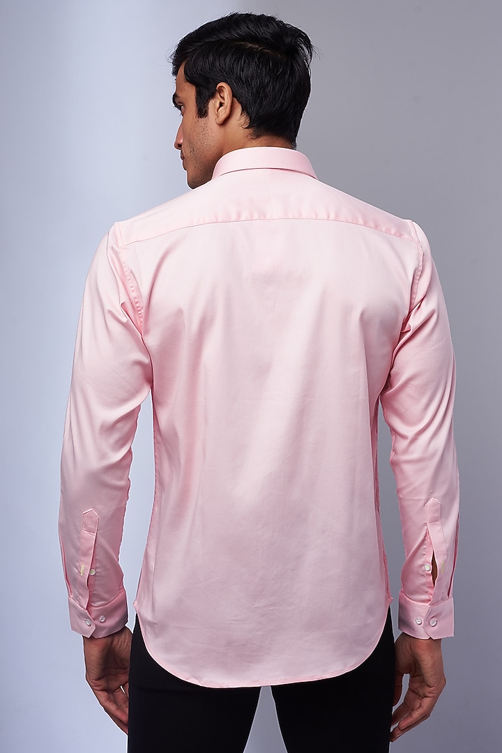 Pink Cotton & Lycra Embroidered Party Wear Shirt by ALOUKIK at Pernia's Pop Up Shop