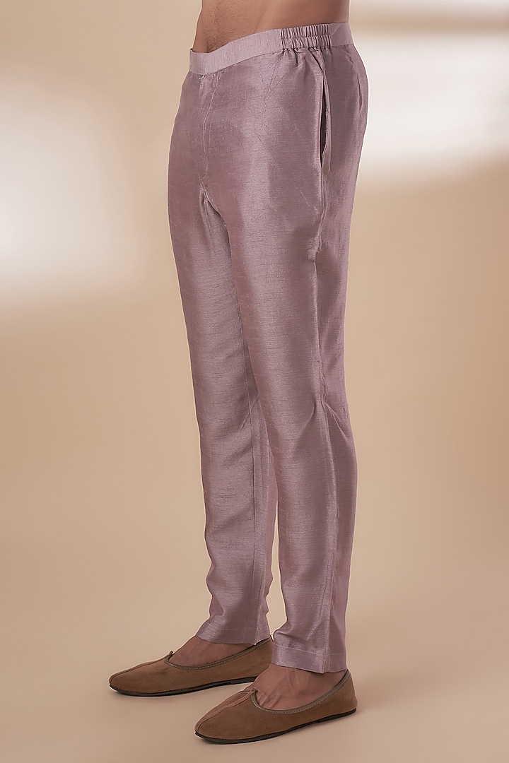 Purple Tussar Thread Work Wedding Sherwani Set by SAMMOHAN at Pernia's Pop Up Shop