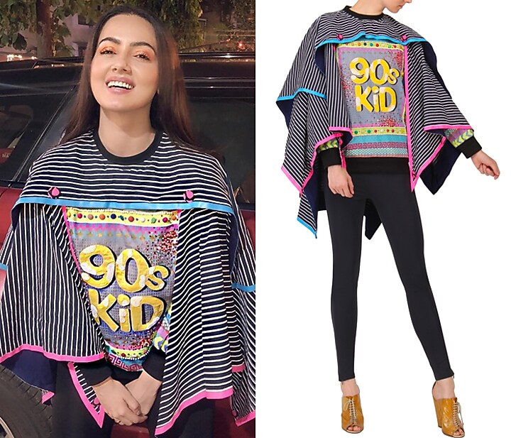 Blue layered applique work sweatshirt available only at Pernia's Pop Up Shop.