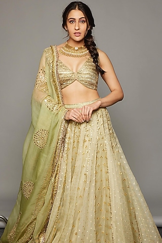 Lehenga Choli Sara Ali Khan Suits Online Mint Green Embroidered