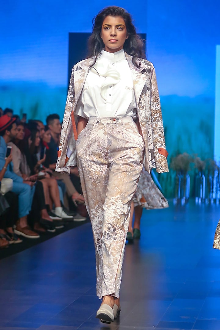 White Embroidered Shirt by Sneha Arora