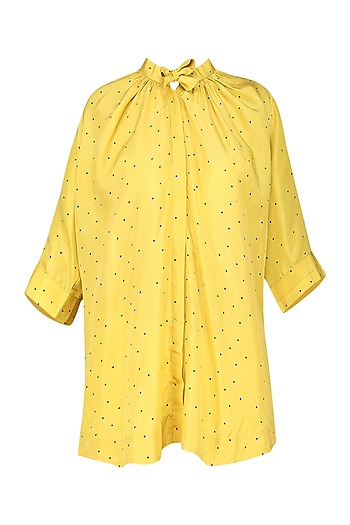 Yellow polka dot shirt available only at Pernia's Pop Up Shop. 2021