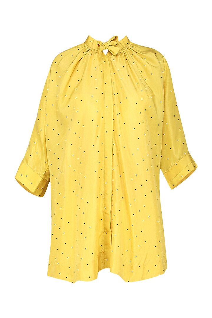 Yellow polka dot shirt available only at Pernia's Pop Up Shop. 2023