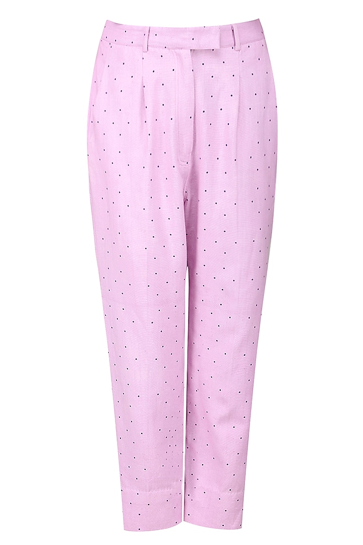Lilac Polka Dots Trousers by Sneha Arora
