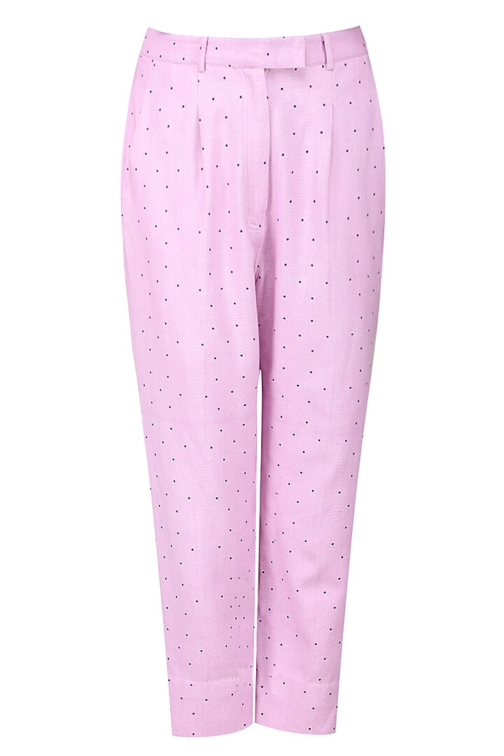 Lilac polka dots trousers available only at Pernia's Pop Up Shop.