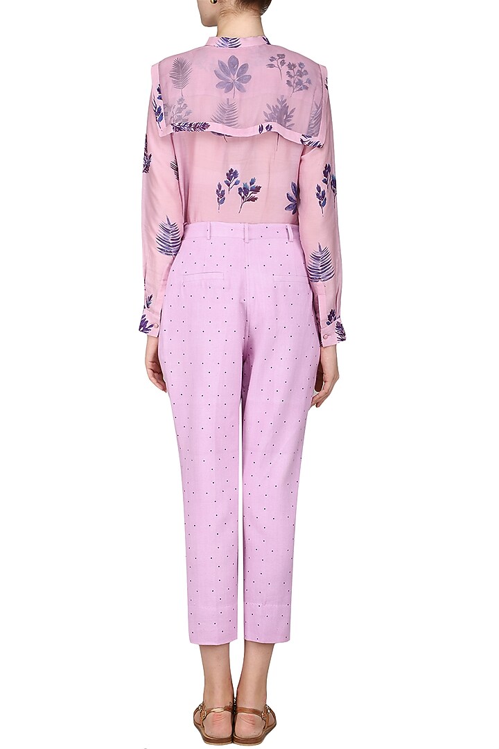 Lilac polka dots trousers available only at Pernia's Pop Up Shop.
